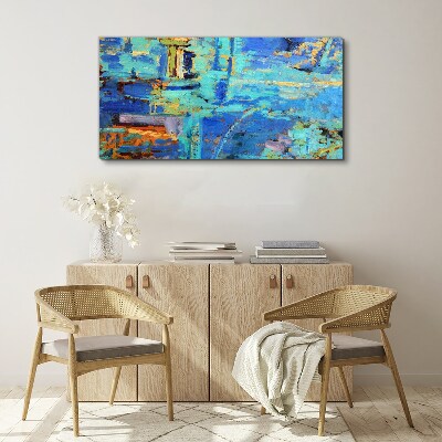 Abstract composition in blue tones Print on canvas