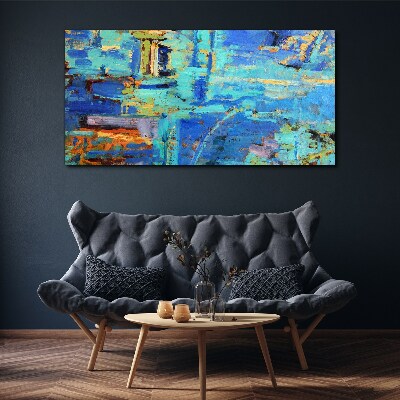 Abstract composition in blue tones Print on canvas