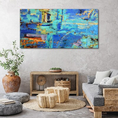 Abstract composition in blue tones Print on canvas