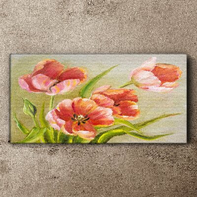 Spring tulips in pastel shades Print on canvas