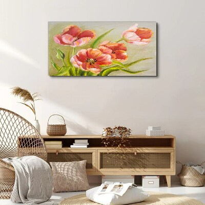 Spring tulips in pastel shades Print on canvas