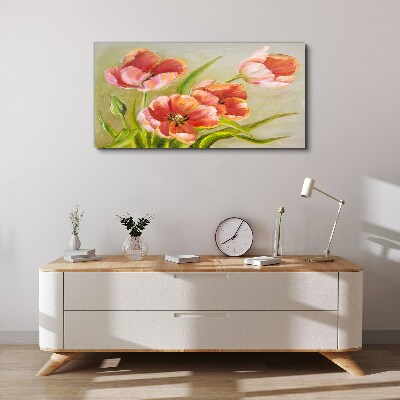 Spring tulips in pastel shades Print on canvas