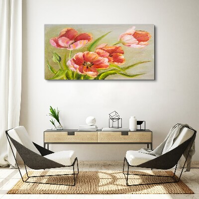 Spring tulips in pastel shades Print on canvas