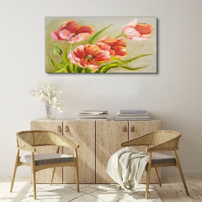Spring tulips in pastel shades Print on canvas