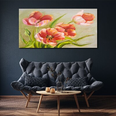Spring tulips in pastel shades Print on canvas