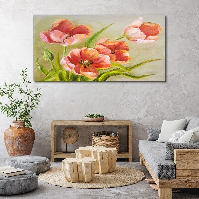 Spring tulips in pastel shades Print on canvas