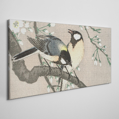 Birds on a branch Print on canvas