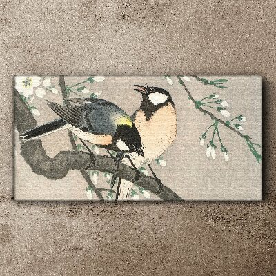 Birds on a branch Print on canvas