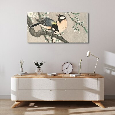 Birds on a branch Print on canvas
