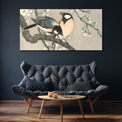 Birds on a branch Print on canvas