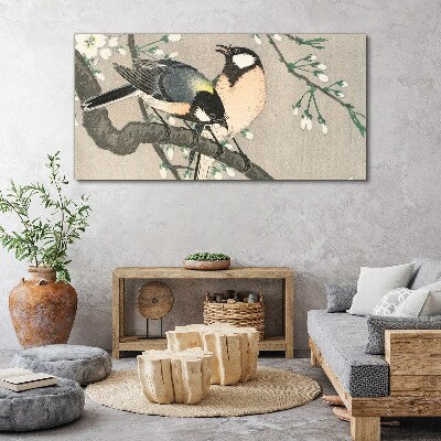Birds on a branch Print on canvas