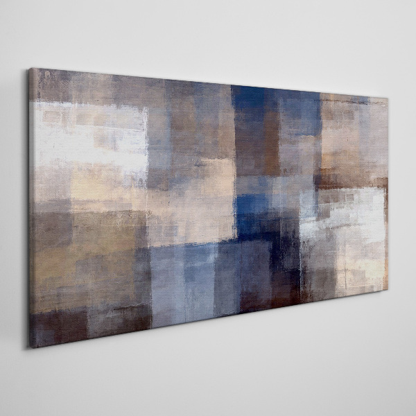 Abstract mosaic in shades of blue Canvas wall art