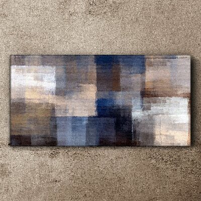 Abstract mosaic in shades of blue Canvas wall art