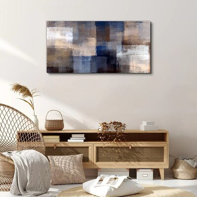Abstract mosaic in shades of blue Canvas wall art
