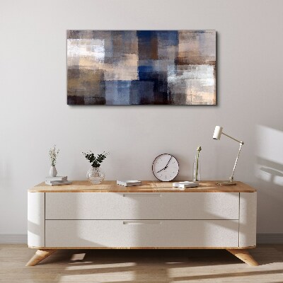 Abstract mosaic in shades of blue Canvas wall art