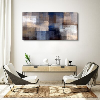 Abstract mosaic in shades of blue Canvas wall art