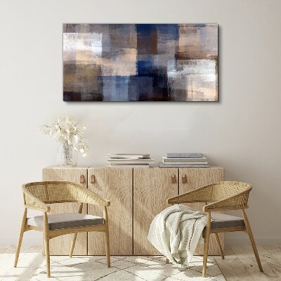 Abstract mosaic in shades of blue Canvas wall art