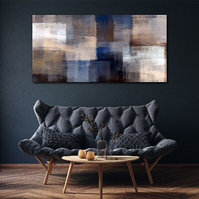 Abstract mosaic in shades of blue Canvas wall art
