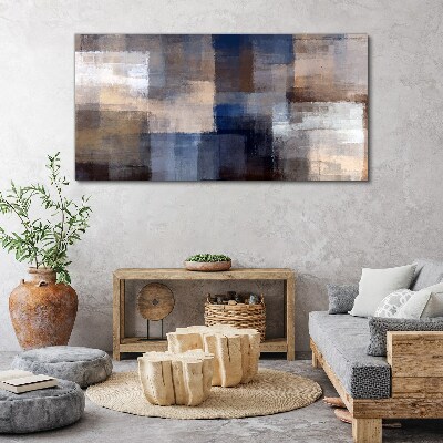 Abstract mosaic in shades of blue Canvas wall art