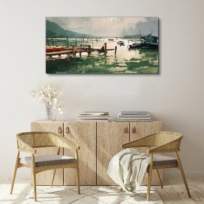A quiet port in the morning Canvas wall art