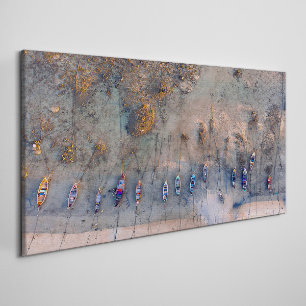 A quiet port in the sunset light Print on canvas