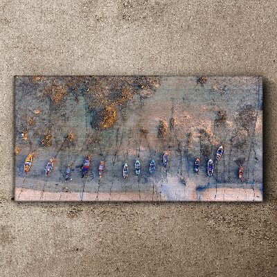A quiet port in the sunset light Print on canvas