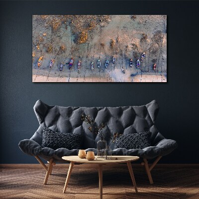 A quiet port in the sunset light Print on canvas