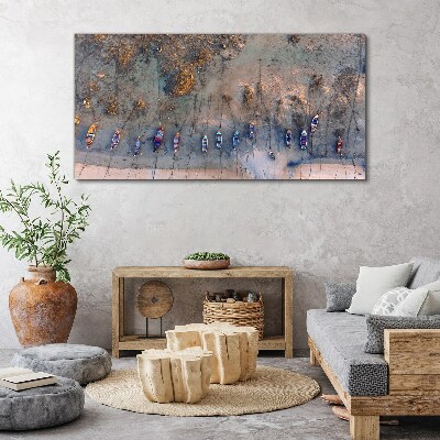 A quiet port in the sunset light Print on canvas