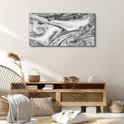 Monochromatic swirls with metallic accents Canvas wall art