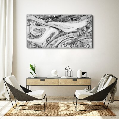 Monochromatic swirls with metallic accents Canvas wall art