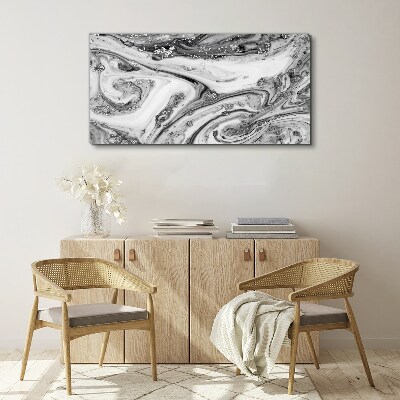 Monochromatic swirls with metallic accents Canvas wall art