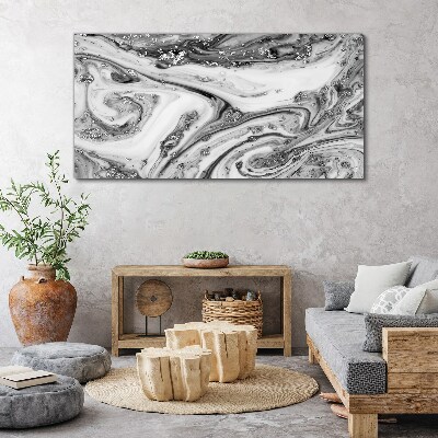Monochromatic swirls with metallic accents Canvas wall art
