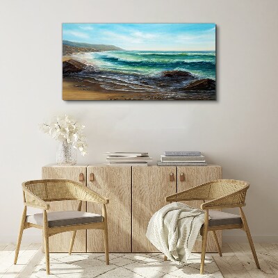 Calm waves on the seashore Print on canvas