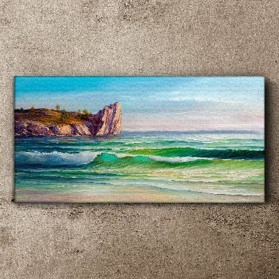 A wave in green and blue Print on canvas