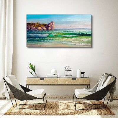 A wave in green and blue Print on canvas