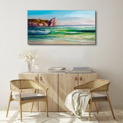 A wave in green and blue Print on canvas