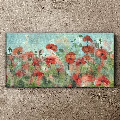 A floral landscape in a spring aura Print on canvas