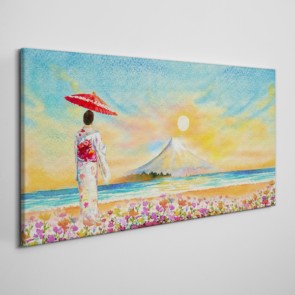 A quiet morning by the sea Canvas wall art
