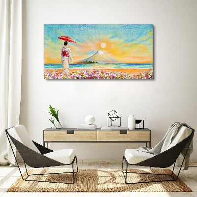 A quiet morning by the sea Canvas wall art
