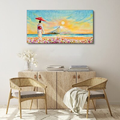A quiet morning by the sea Canvas wall art