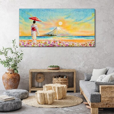 A quiet morning by the sea Canvas wall art