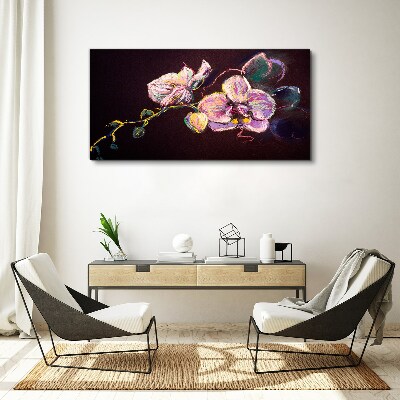 Abstract flowers leaves Canvas Wall art