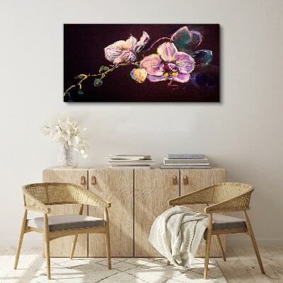 Floral composition on a dark background Print on canvas