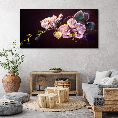 Floral composition on a dark background Print on canvas