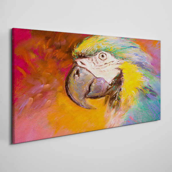 Tropical parrot in joyful colors Canvas wall art