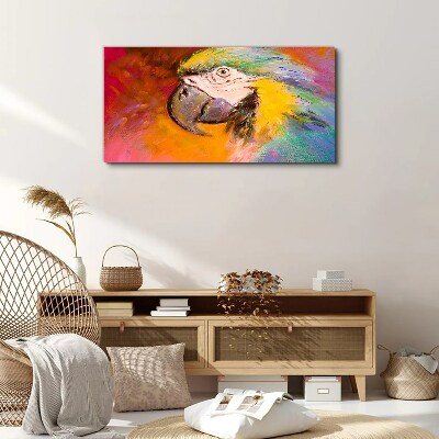 Tropical parrot in joyful colors Canvas wall art