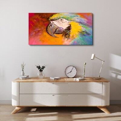 Tropical parrot in joyful colors Canvas wall art