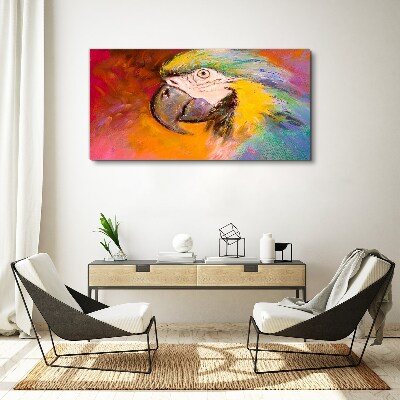 Tropical parrot in joyful colors Canvas wall art