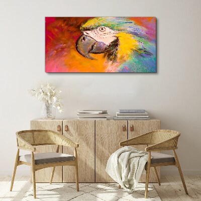 Tropical parrot in joyful colors Canvas wall art