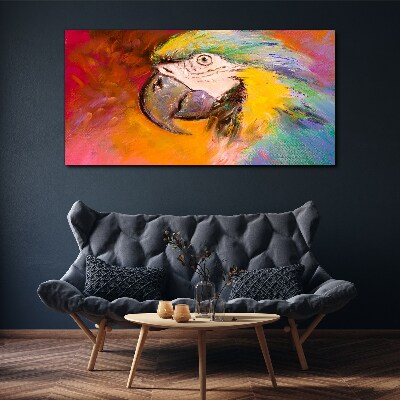 Tropical parrot in joyful colors Canvas wall art